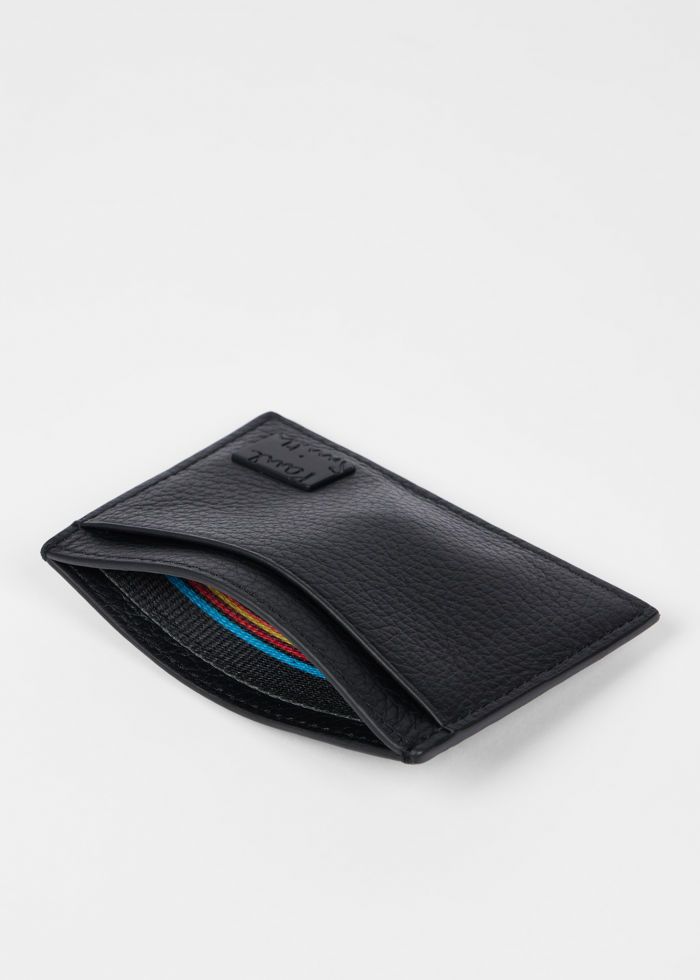 Mens Paul Smith Black Grained Leather Card Holder — view 8