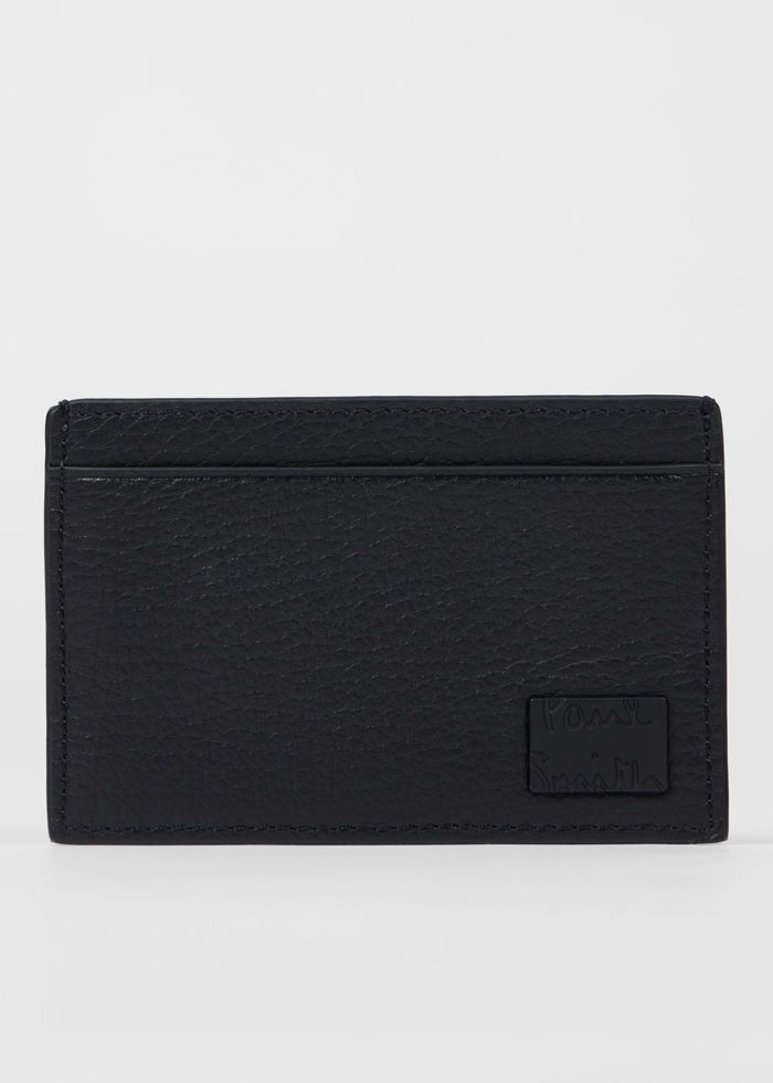Mens Paul Smith Black Grained Leather Card Holder — view 9
