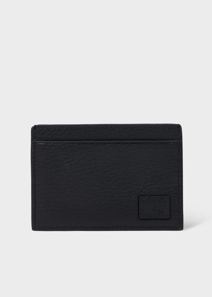 Mens Paul Smith Black Grained Leather Card Holder — view 3
