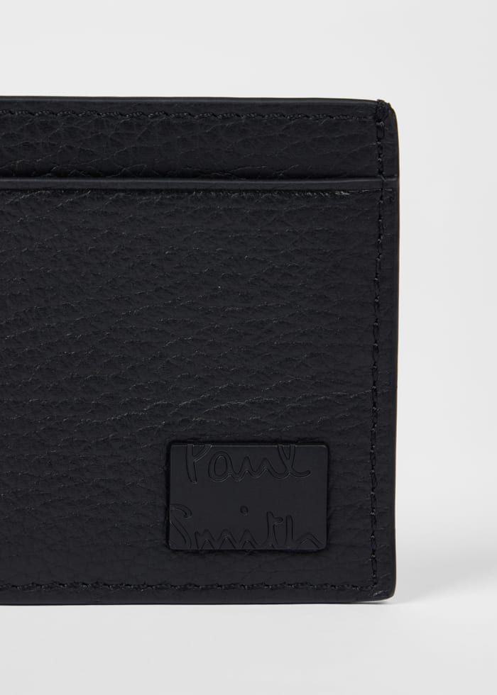 Mens Paul Smith Black Grained Leather Card Holder — view 5