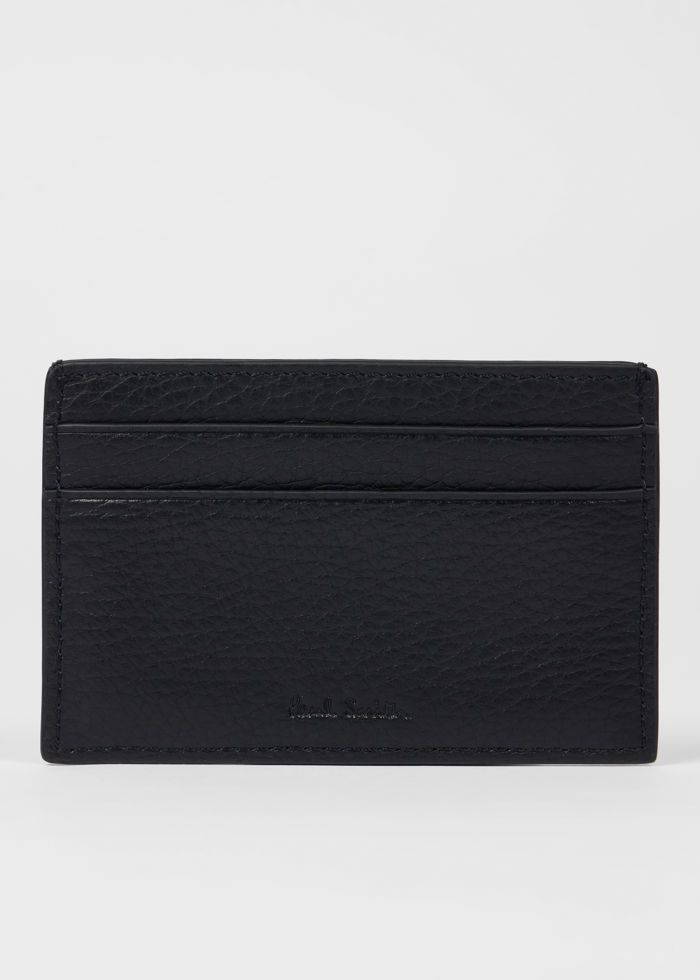 Mens Paul Smith Black Grained Leather Card Holder — view 6