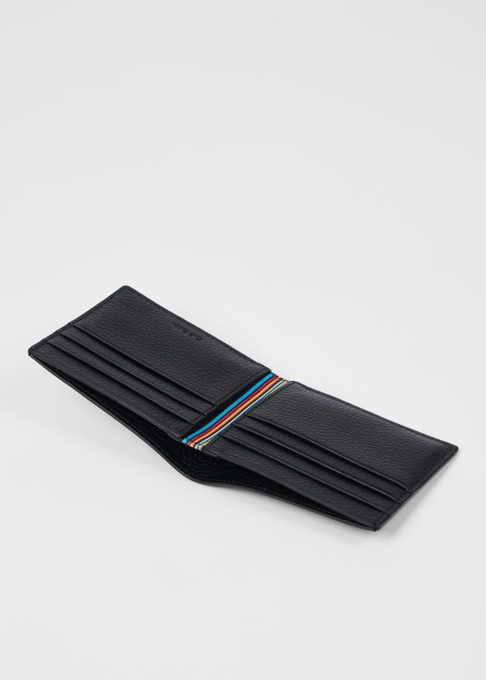 Mens Paul Smith Black Grained Leather Compact Billfold Wallet — view 2