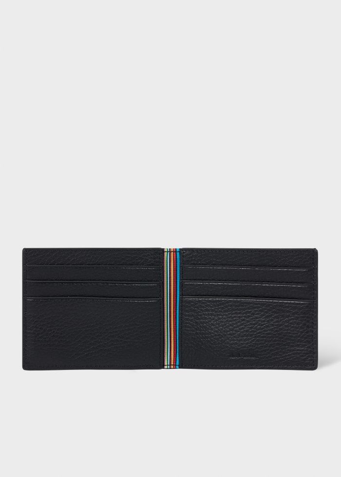 Mens Paul Smith Black Grained Leather Compact Billfold Wallet — view 3