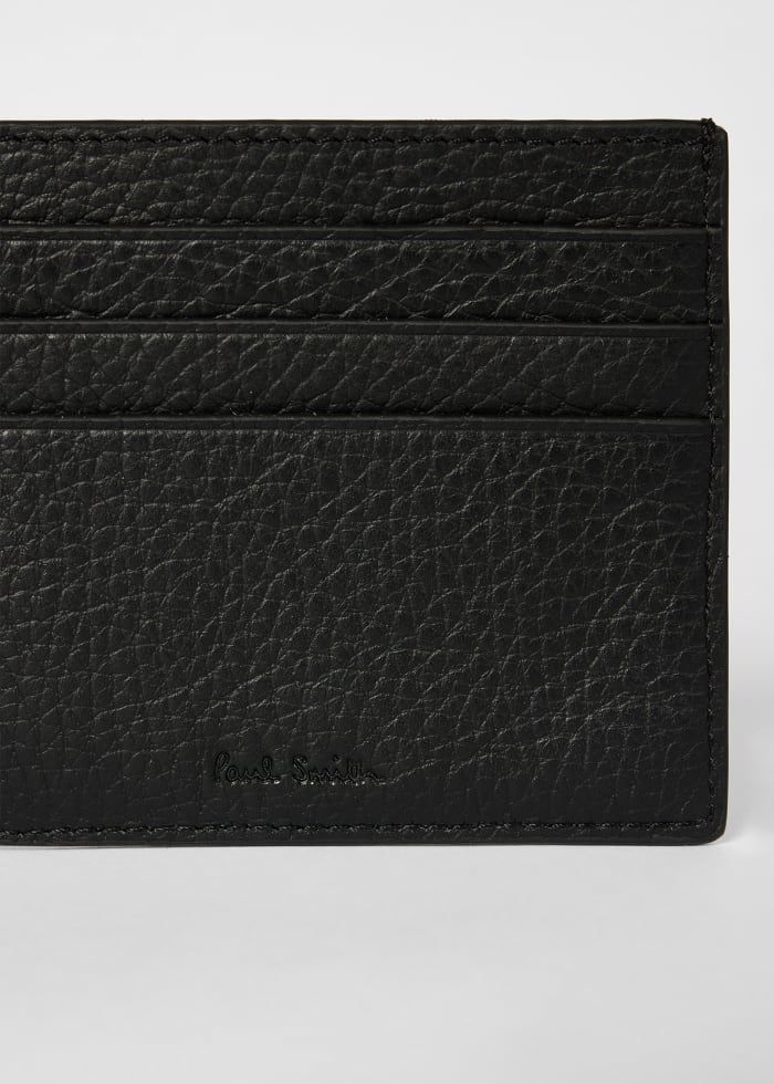 Mens Paul Smith Black Grained Leather Compact Billfold Wallet — view 4