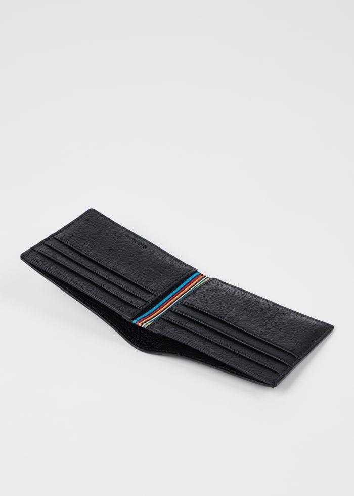 Mens Paul Smith Black Grained Leather Compact Billfold Wallet — view 5