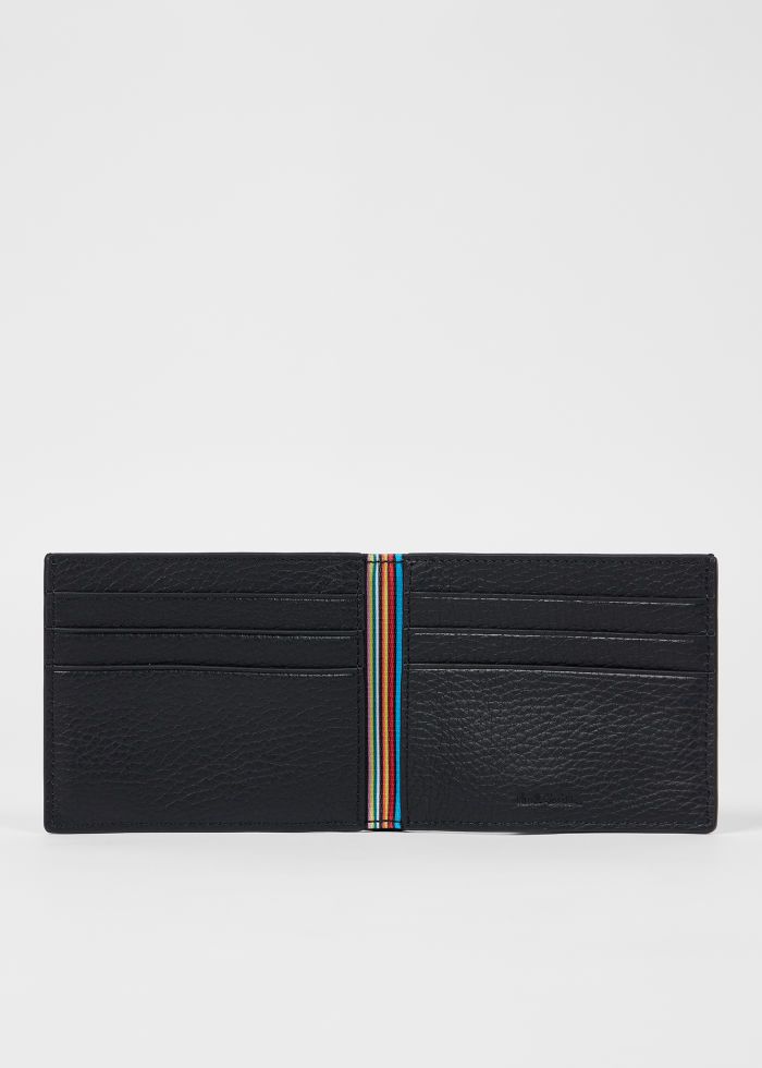 Mens Paul Smith Black Grained Leather Compact Billfold Wallet — view 6