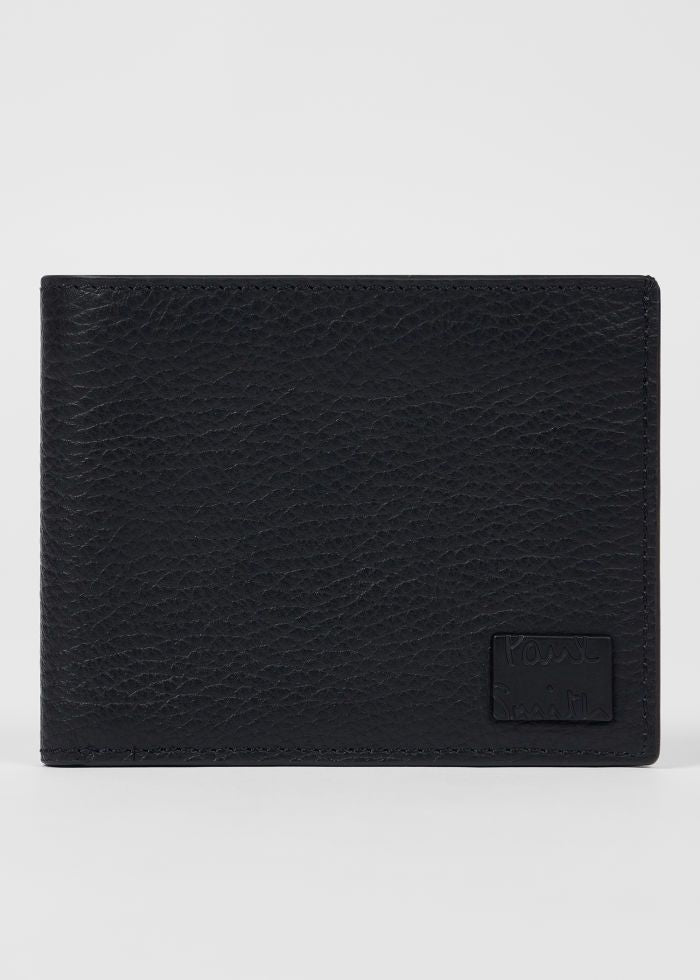 Mens Paul Smith Black Grained Leather Compact Billfold Wallet — view 7