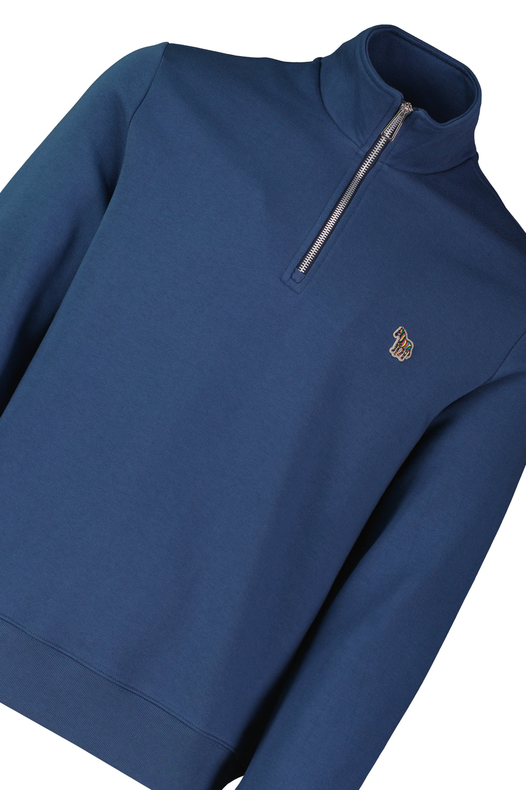 Mens Paul Smith Blue Regular Fit Half Zip Top Zebra