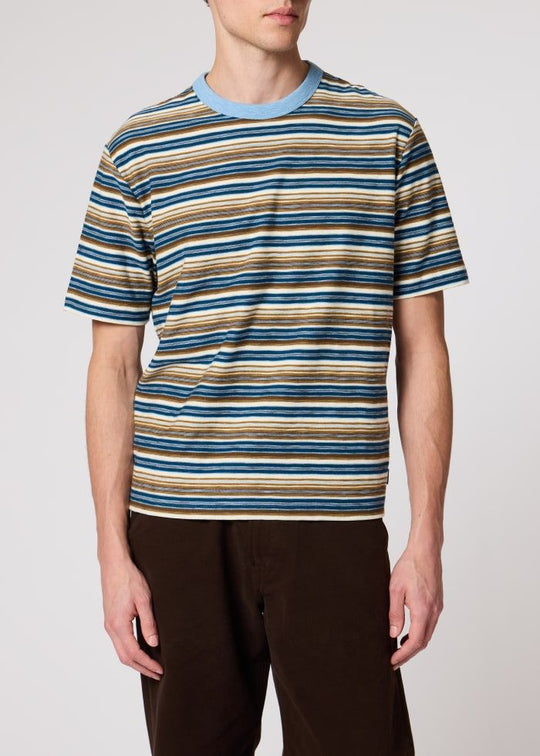 Mens Paul Smith Blue Regular Fit Stripe T Shirt