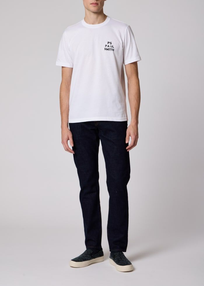Mens Paul Smith Blue Slim-Tapered Crosshatch-Stretch Jeans — view 2