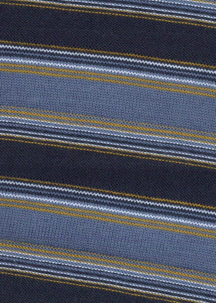 Mens Paul Smith Blue Stripe Merino Polo Shirt — view 4