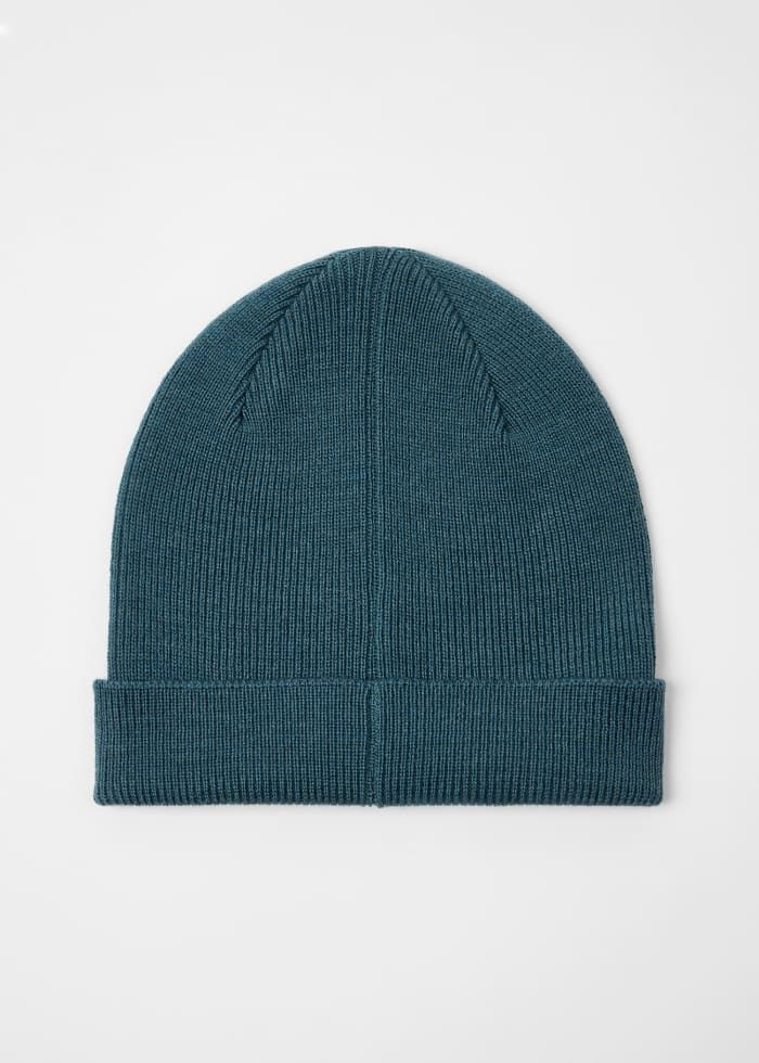 Mens Paul Smith Blue Teal Wool Zebra Beanie — view 2