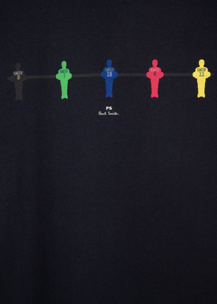 Mens Paul Smith Blue 'Table Football' Print T-Shirt — view 2