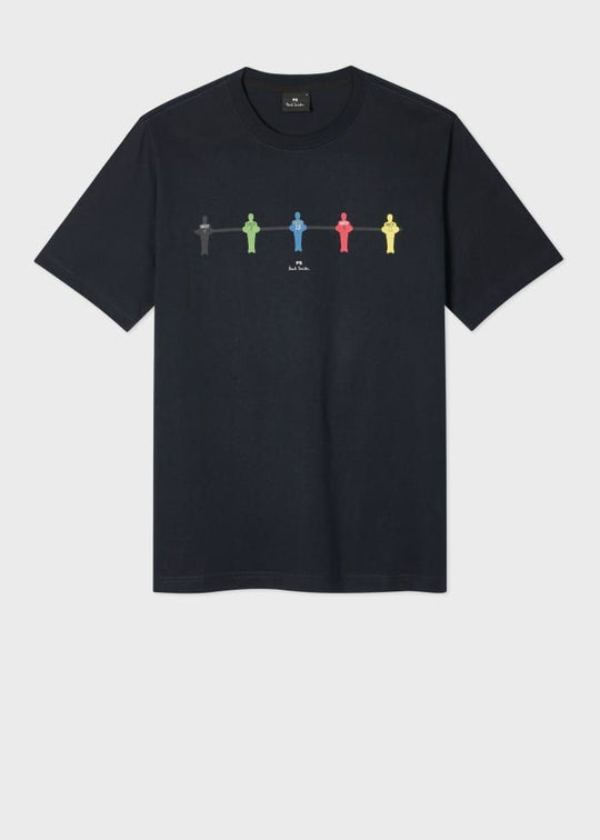 Mens Paul Smith Blue 'Table Football' Print T-Shirt