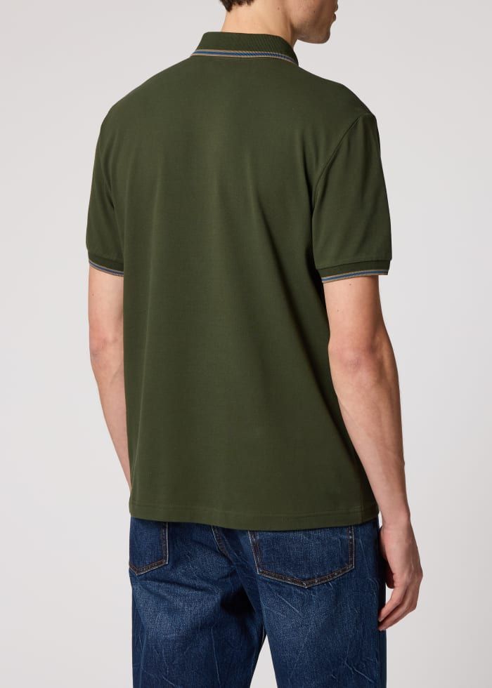 Mens Paul Smith Green Regular Fit Polo Shirt — view 4