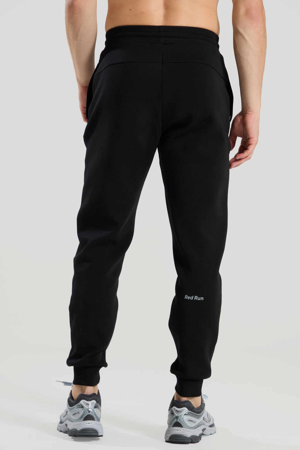 Mens Red Run CARBON IMPACT Black Tracksuit Bottoms — view 3