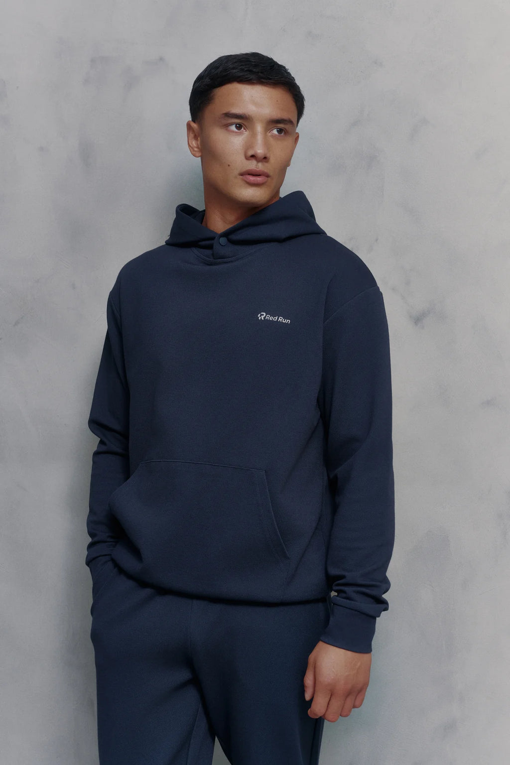 Mens Red Run Core Navy Hoodie & Core Navy Jogger Tracksuit Set
