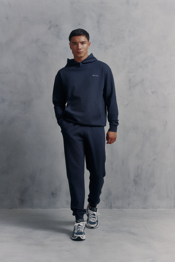 Mens Red Run Core Navy Hoodie & Core Navy Jogger Tracksuit Set