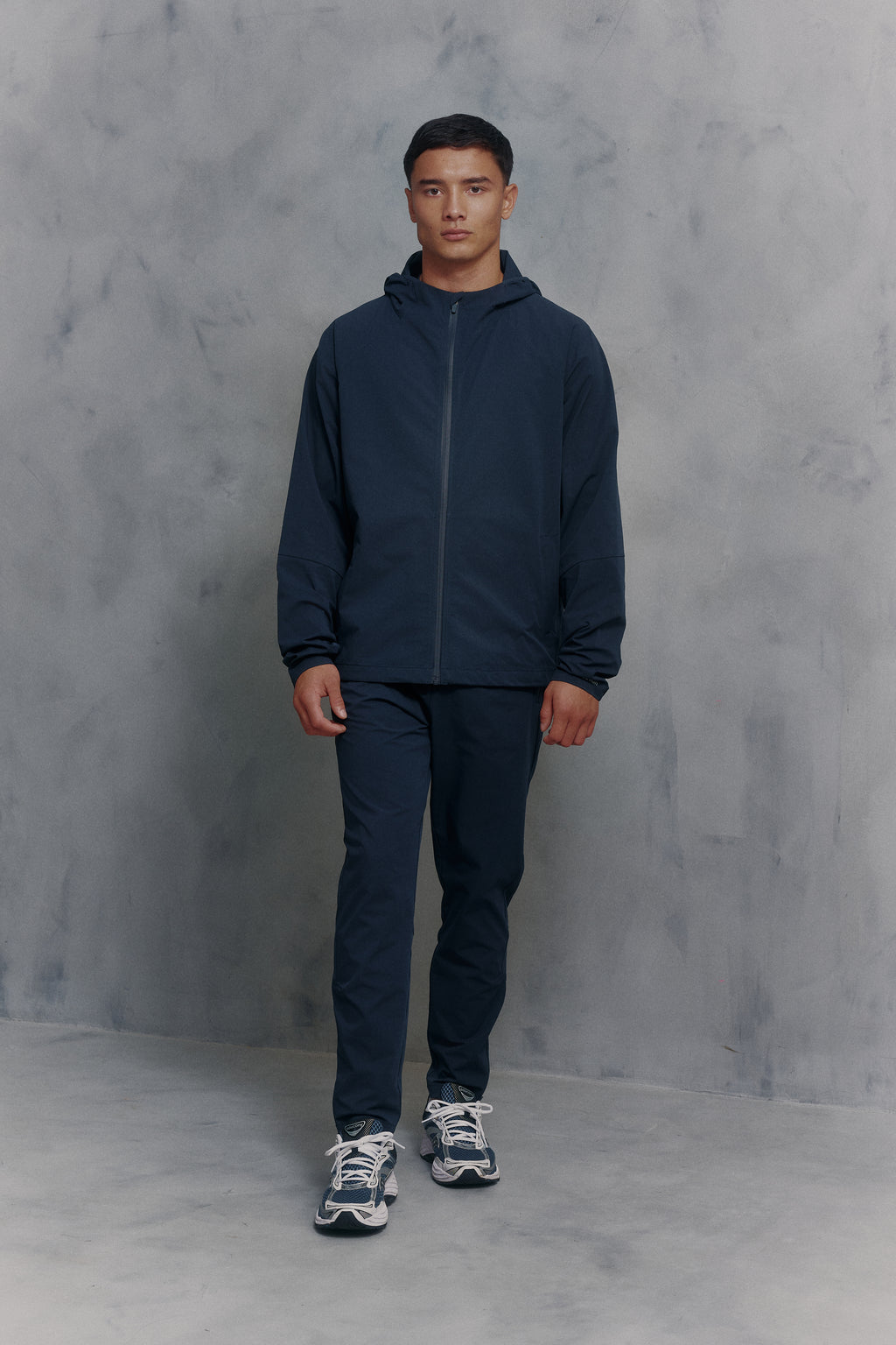 Mens Red Run Core Navy Sport Jacket & Core Sport Pants Regular Leg Tracksuit Set