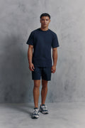 Mens Red Run Core Navy Technical Runner Tee & Core Navy Sport Short Set