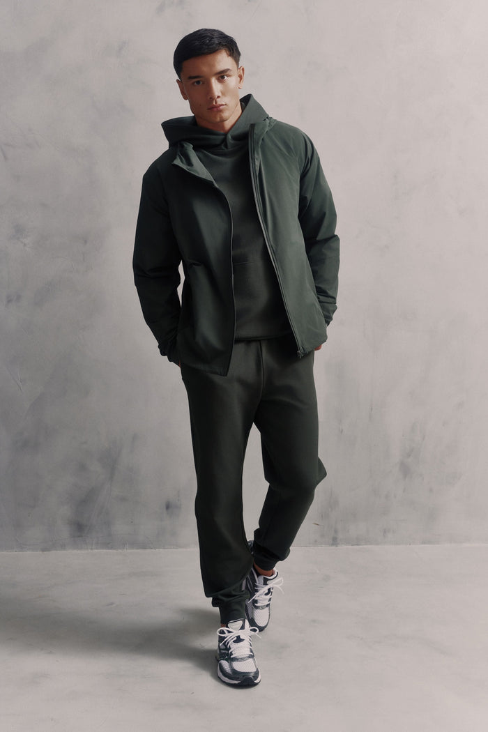 Mens Red Run Core Pine Green Sport Jacket & Pant Tracksuit Set