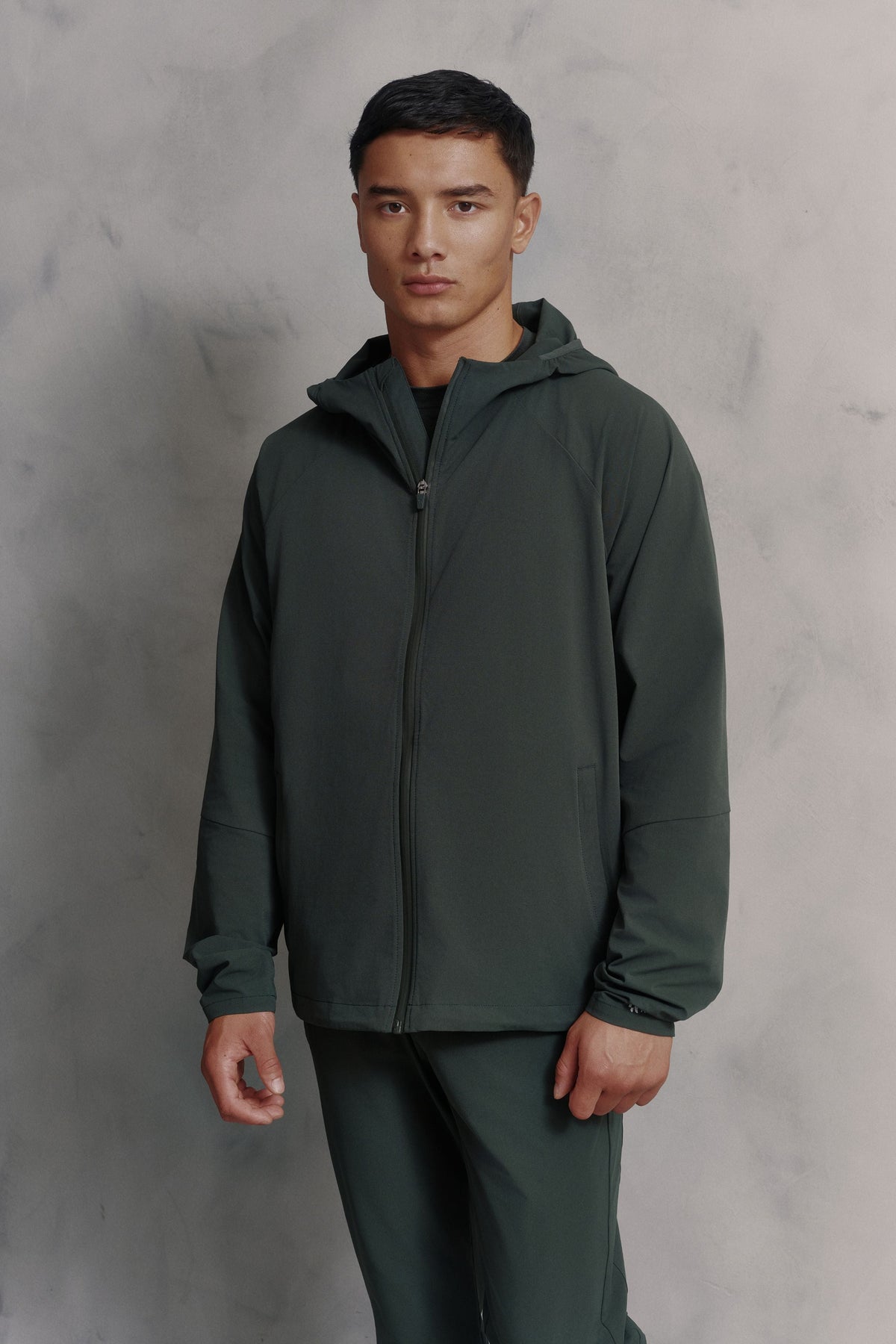 Mens Red Run Core Pine Green Sport Jacket & Pant Tracksuit Set