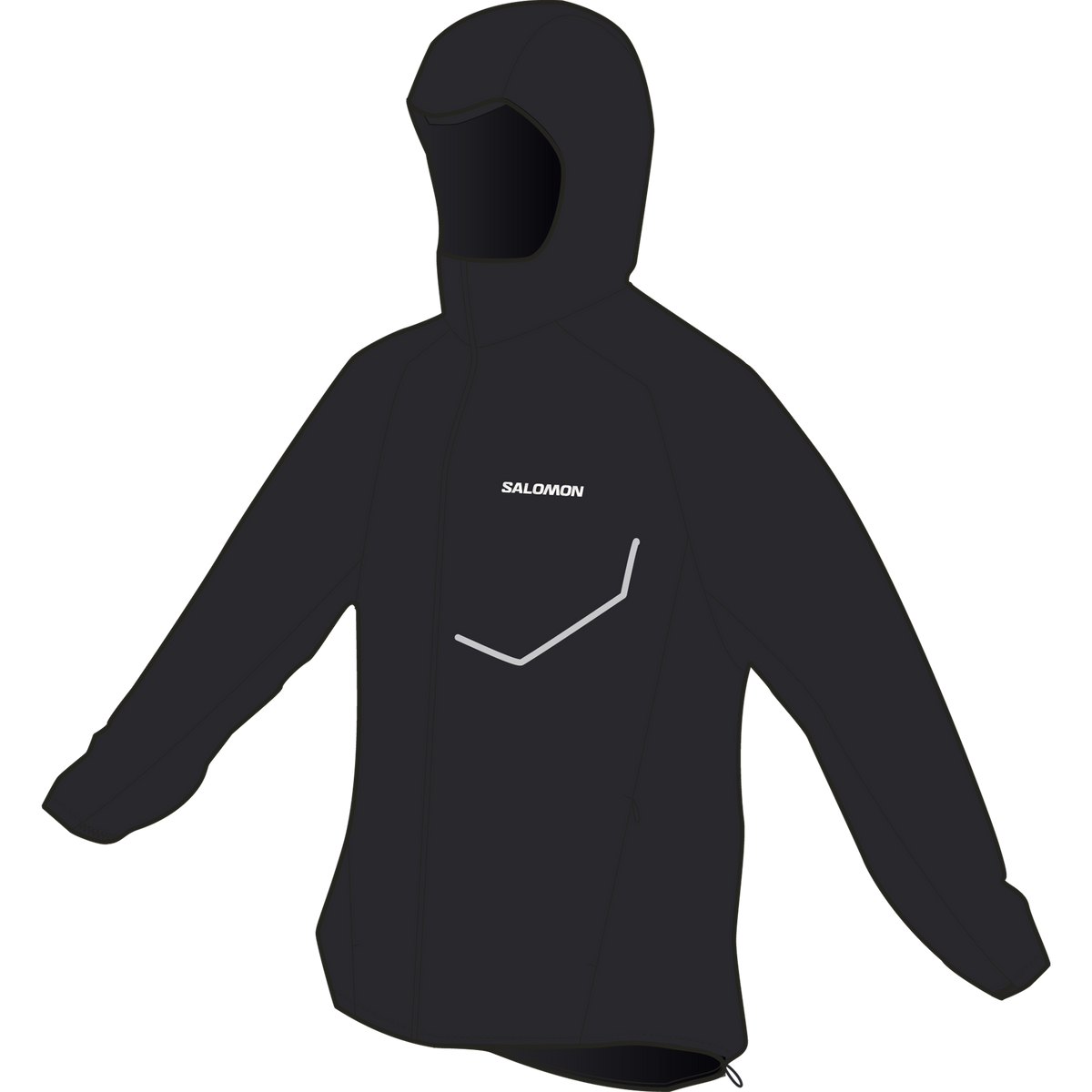 Mens Salomon BONATTI WATERPROOF JKT Deep Black Jacket — view 8
