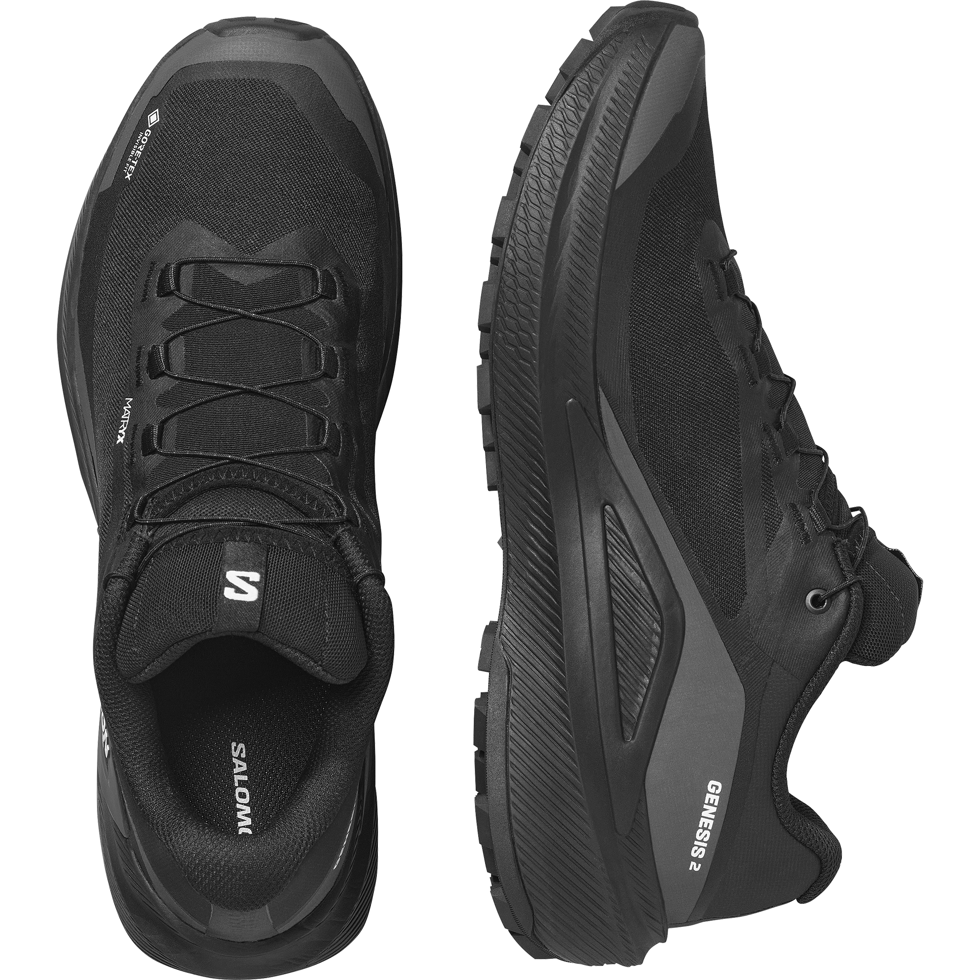 Mens Salomon Genesis 2 Gtx Black Black Trainers — view 2