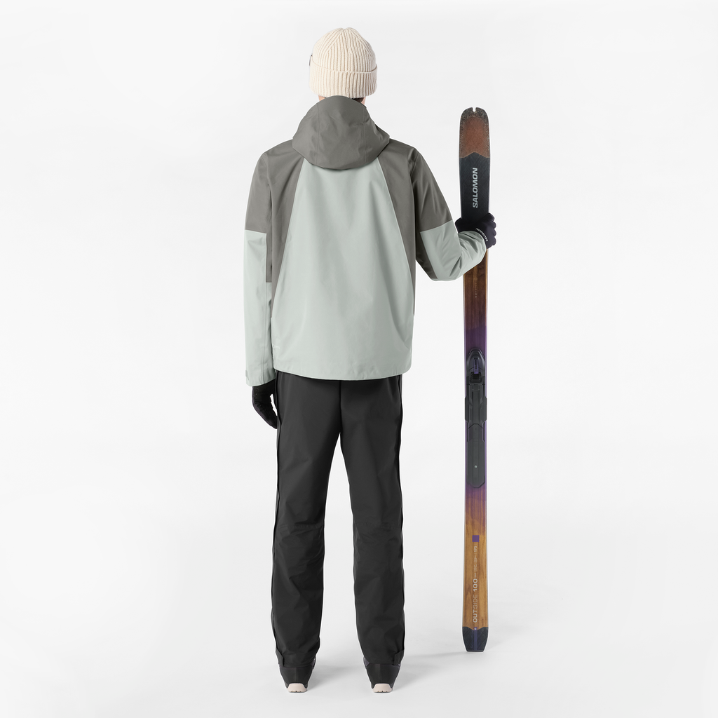 Mens Salomon MOUNTAIN FLEX JKT HD Castor Gray Jacket — view 4