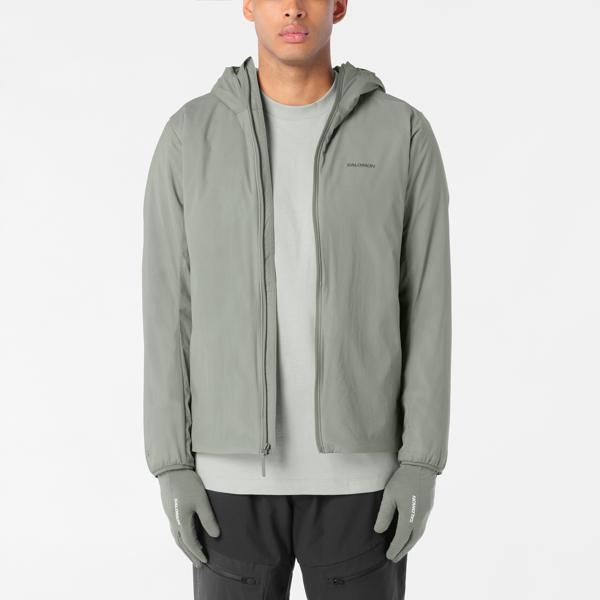 Mens Salomon MOUNTAIN FLEX JKT HD Castor Gray Jacket