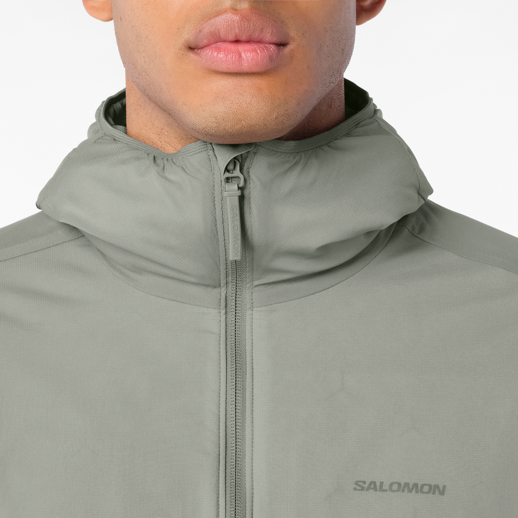 Mens Salomon MOUNTAIN FLEX JKT HD Castor Gray Jacket — view 7