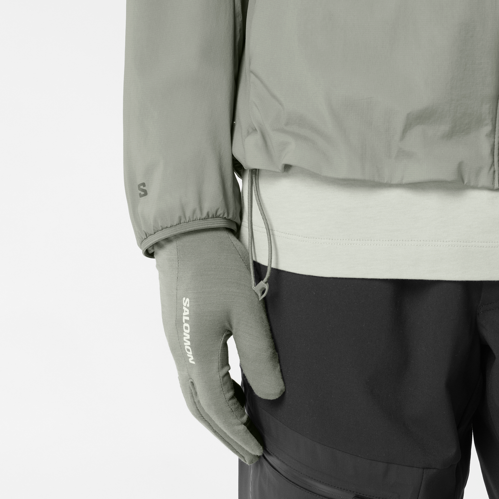 Mens Salomon MOUNTAIN FLEX JKT HD Castor Gray Jacket — view 8