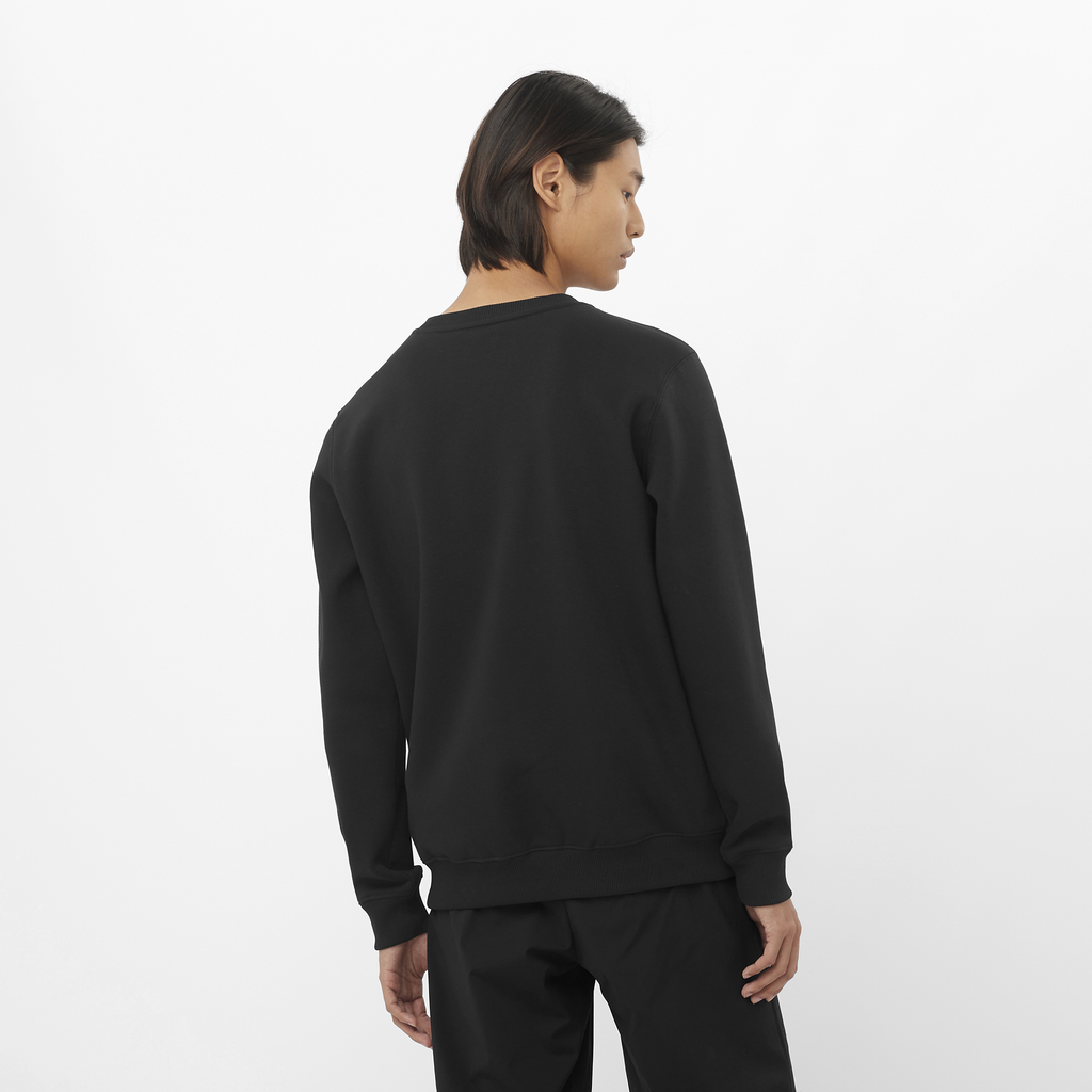 Mens Salomon SALOMON LOGO CREWNECK Deep Black Sweatshirt — view 2