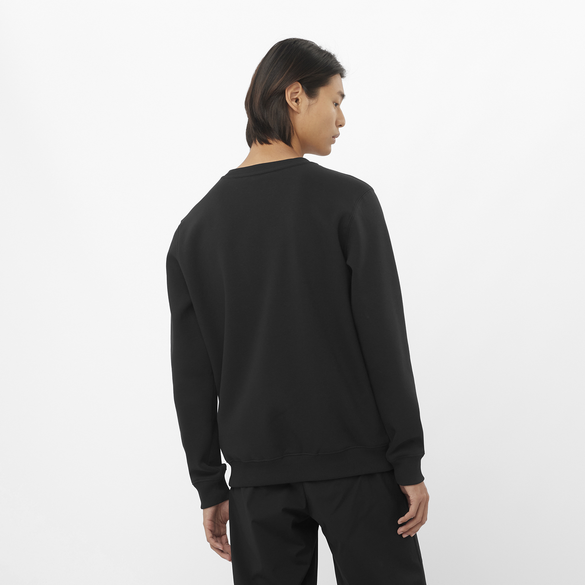 Mens Salomon SALOMON LOGO CREWNECK Deep Black Sweatshirt — view 2