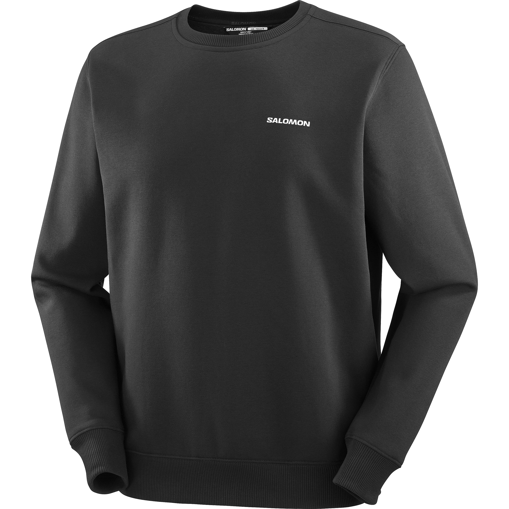 Mens Salomon SALOMON LOGO CREWNECK Deep Black Sweatshirt — view 3