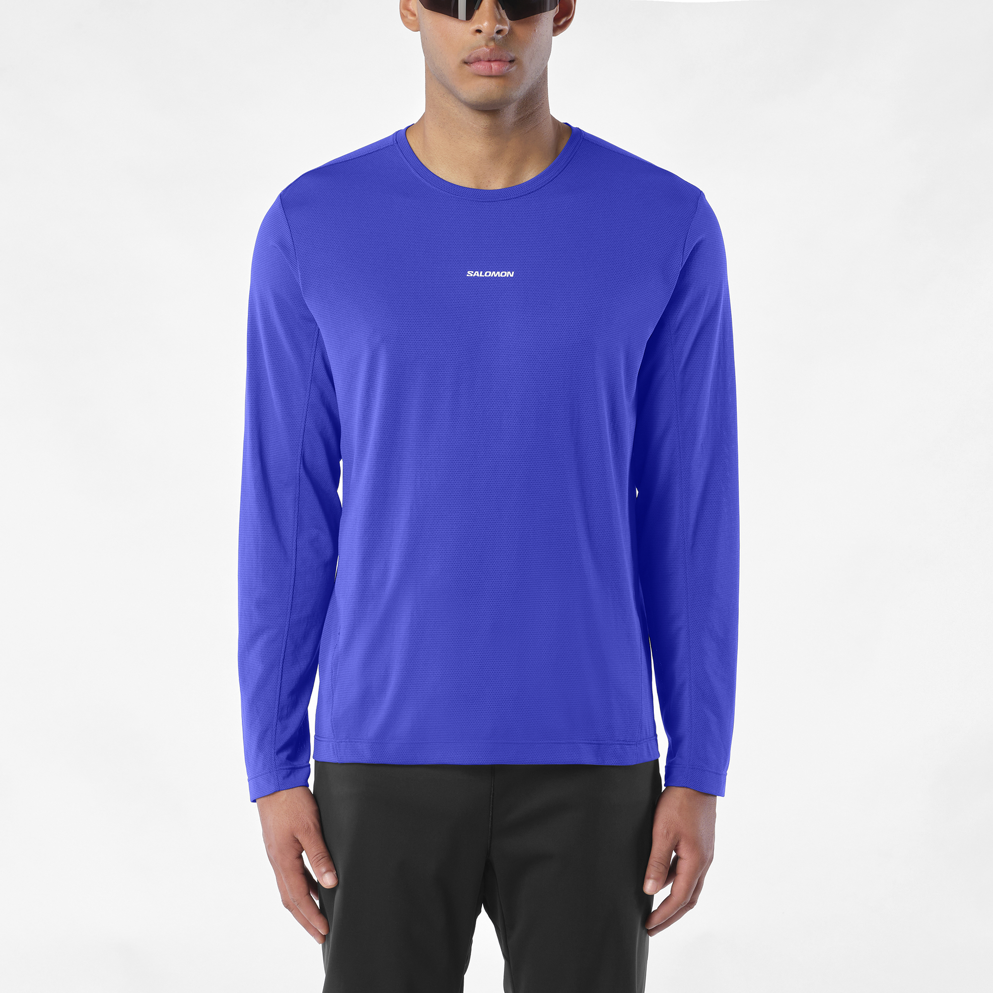 Mens Salomon SHKout CORE LS TEE Clematis Blue T Shirt
