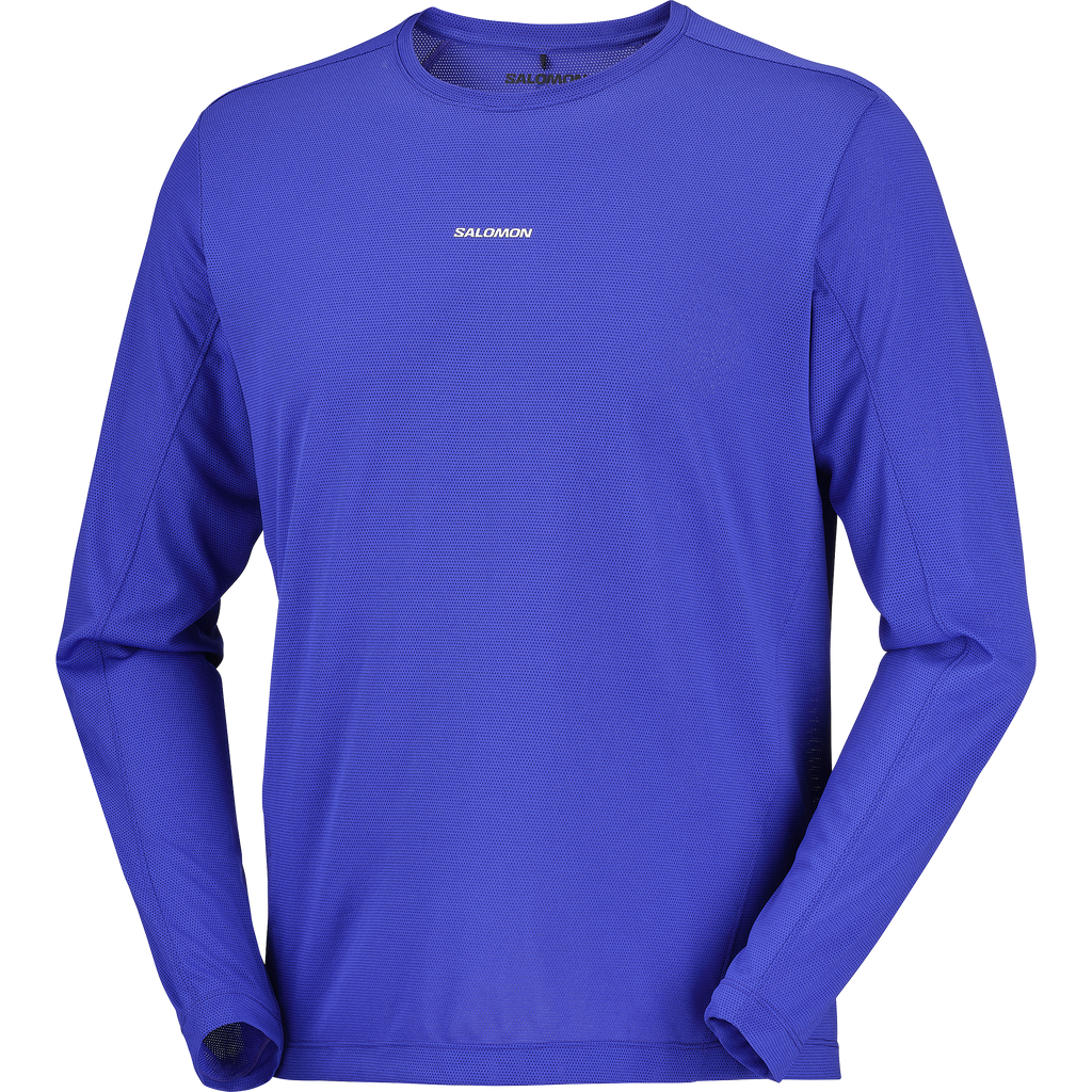 Mens Salomon SHKout CORE LS TEE Clematis Blue T Shirt — view 4