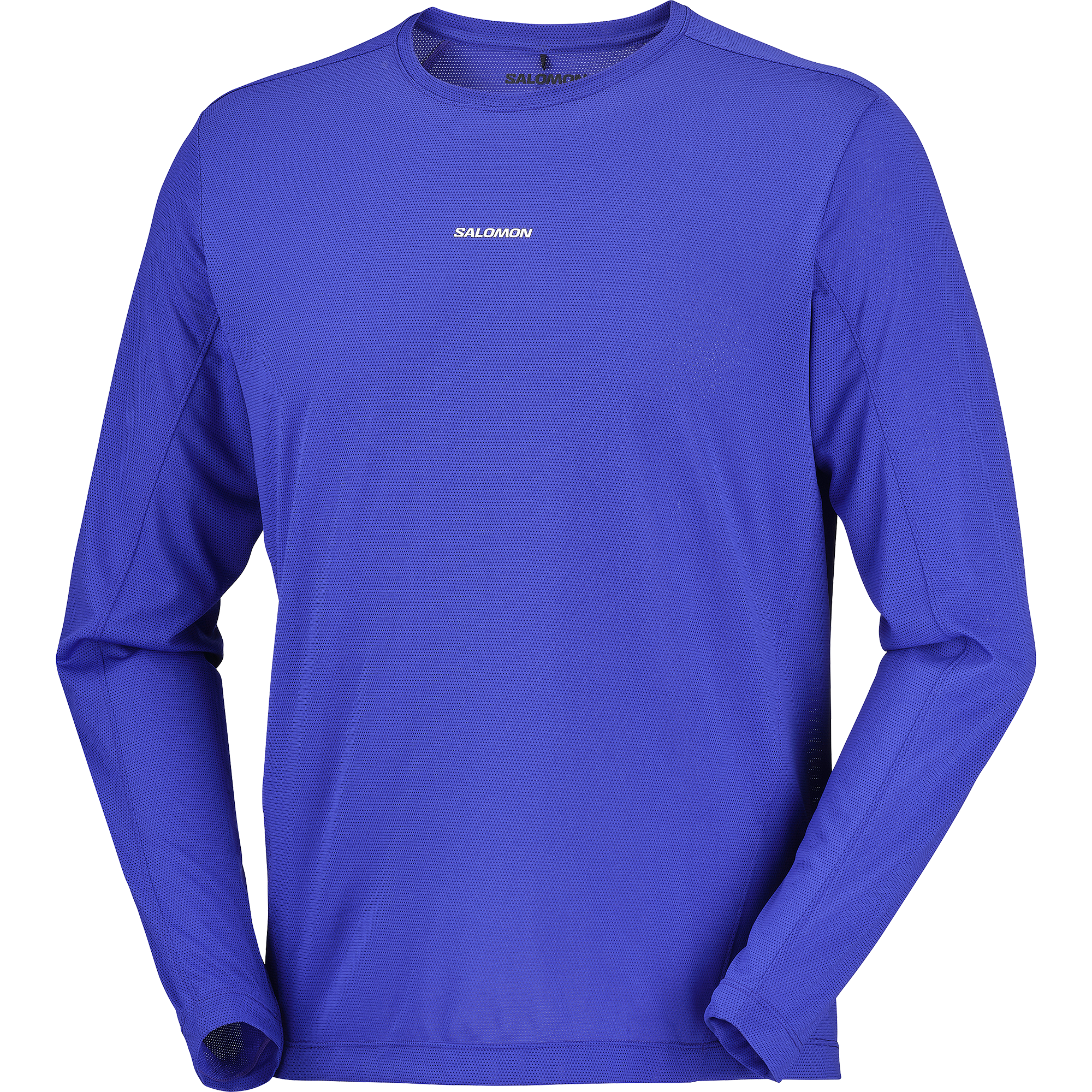 Mens Salomon SHKout CORE LS TEE Clematis Blue T Shirt — view 4