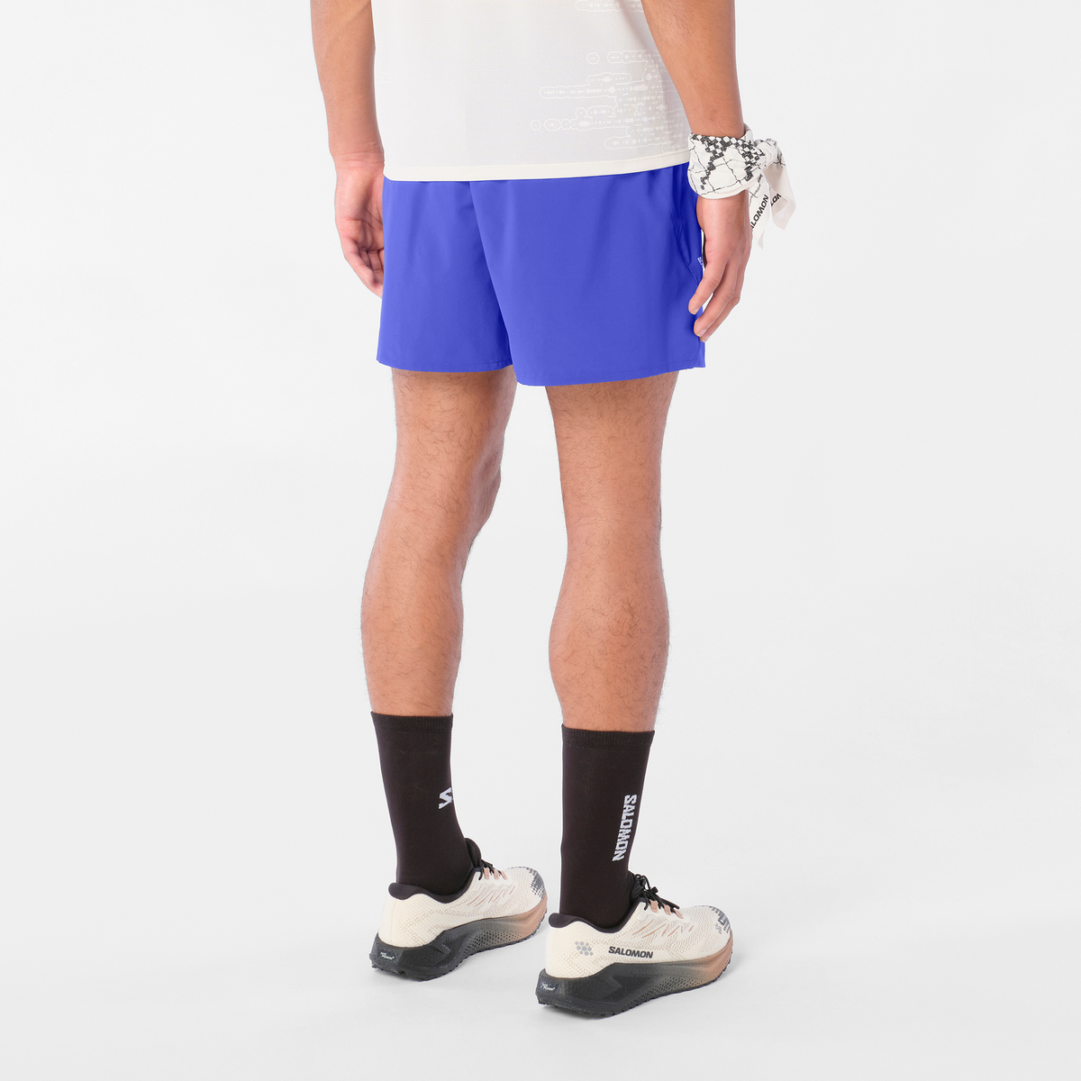 Mens Salomon SHKout CORE SHORTS 5" Clematis Blue Shorts — view 3