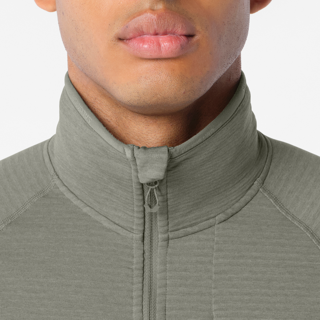 Mens Salomon SNTIAL LIGHTWARM FZ Castor Gray Jacket — view 5