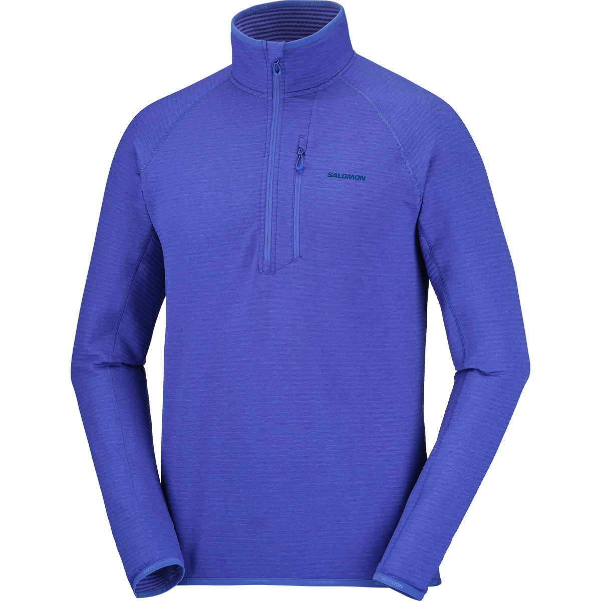 Mens Salomon SNTIAL LIGHTWARM Half Zip Clematis Blue Sweatshirt — view 4