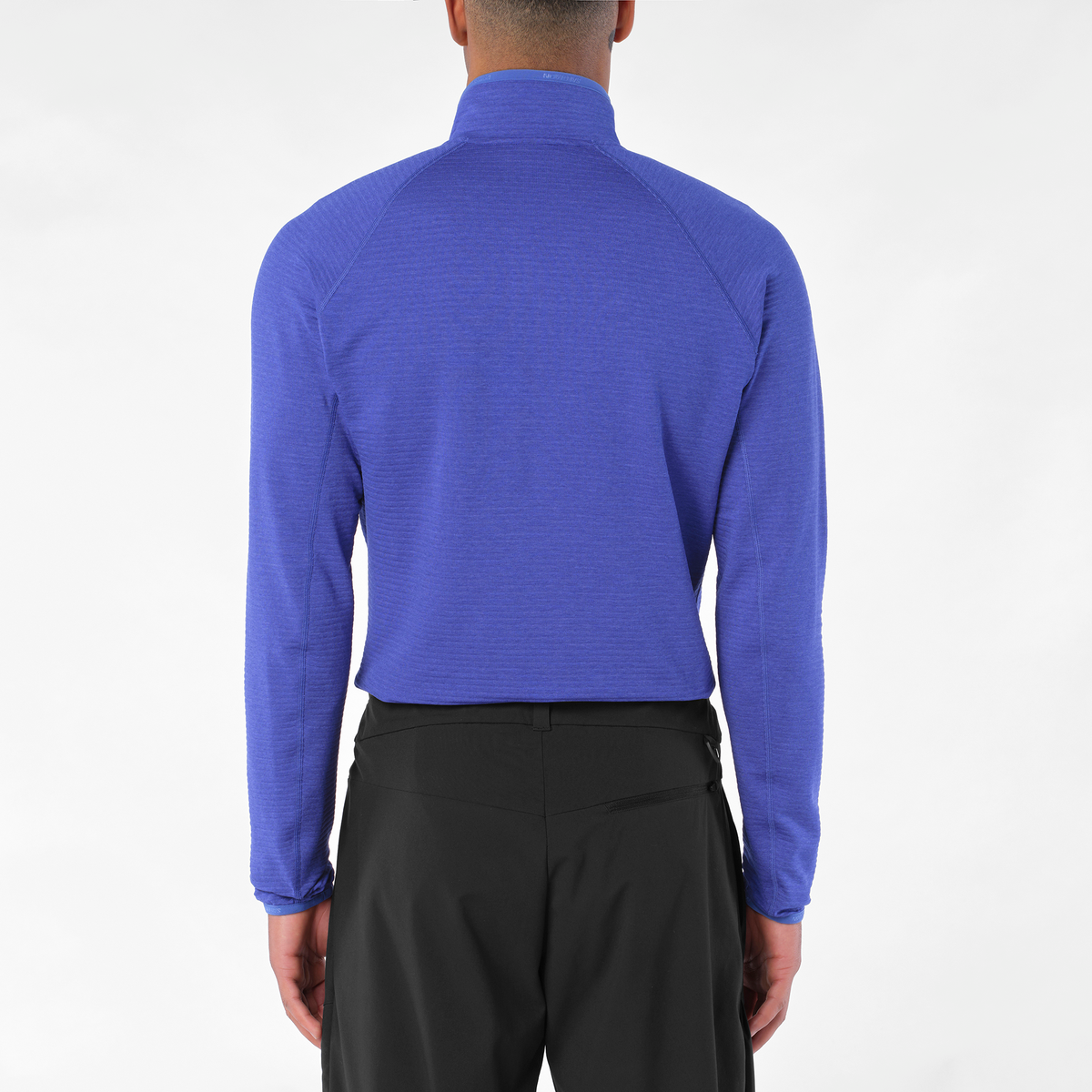 Mens Salomon SNTIAL LIGHTWARM Half Zip Clematis Blue Sweatshirt — view 3