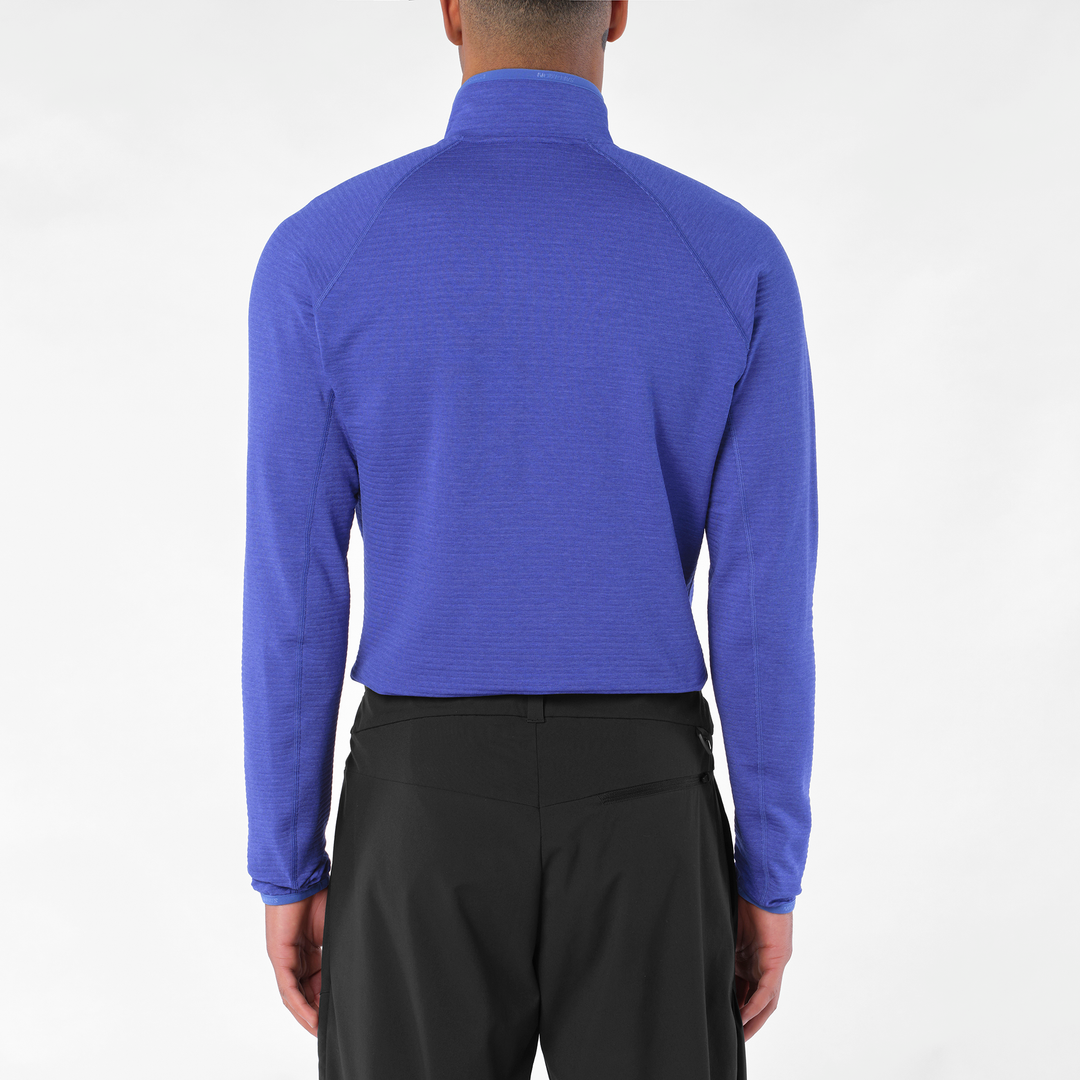 Mens Salomon SNTIAL LIGHTWARM Half Zip Clematis Blue Sweatshirt