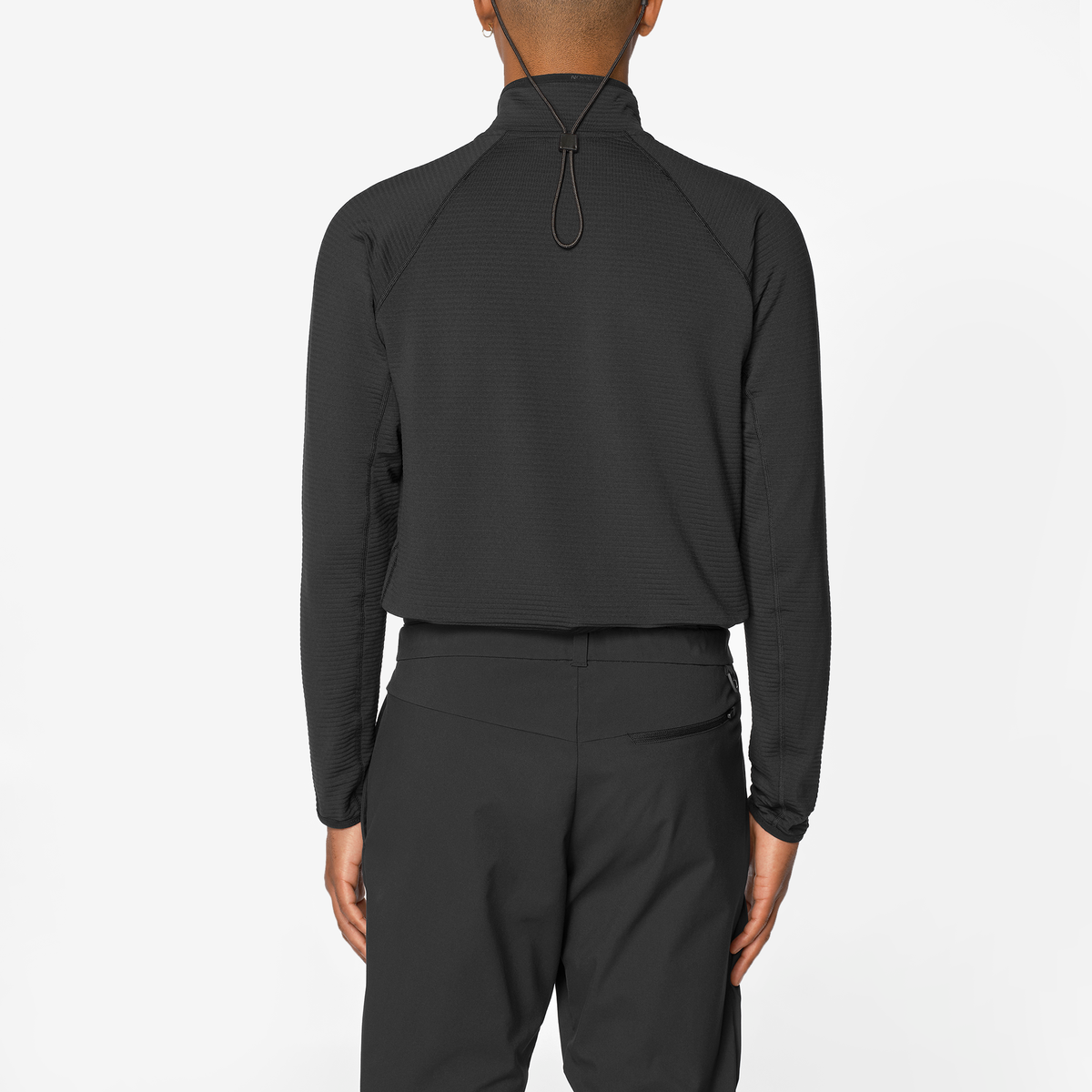 Mens Salomon SNTIAL LIGHTWARM Half Zip Deep Black Sweatshirt — view 2