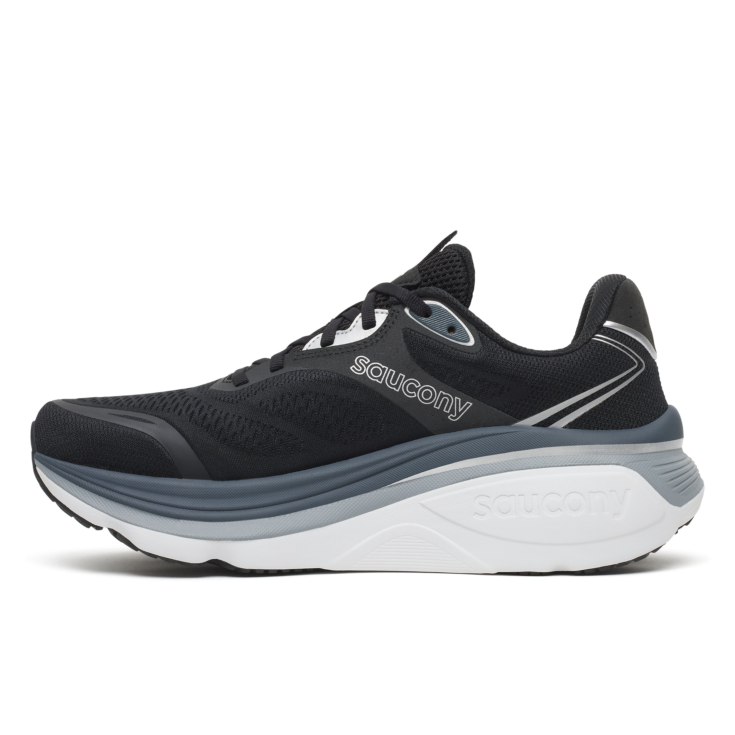 Mens Saucony Hurricane 26 Black/Silver Trainers — view 6