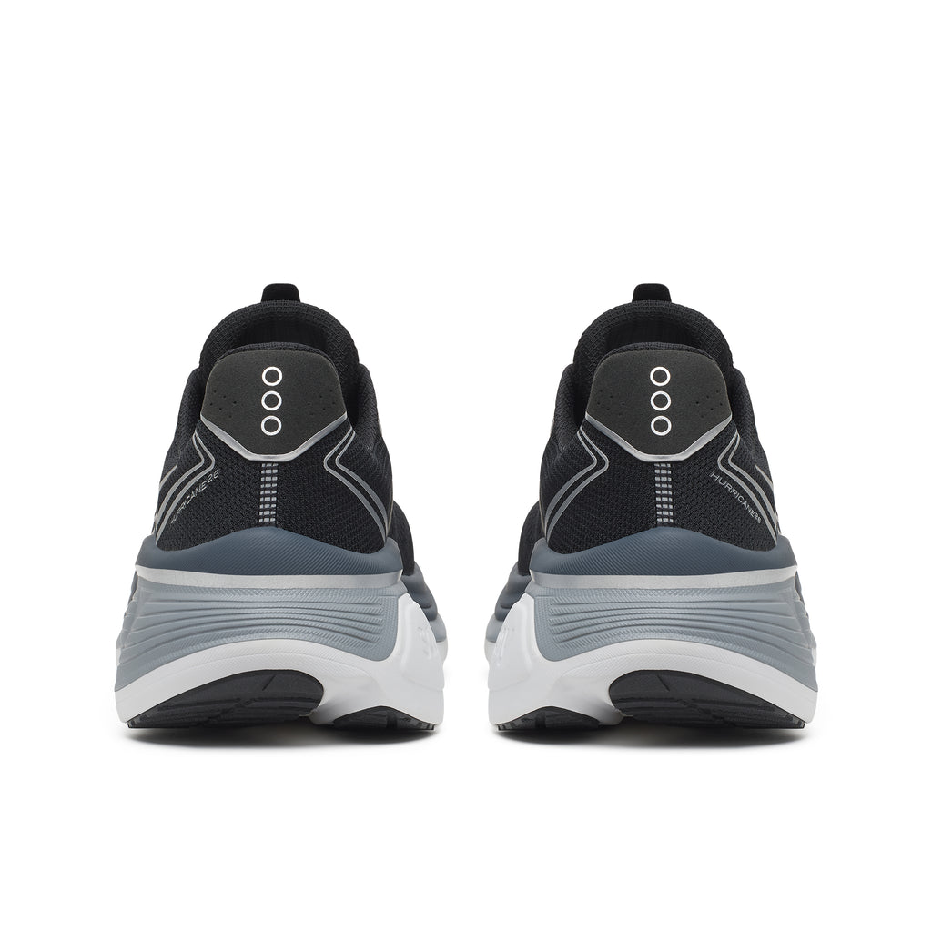 Mens Saucony Hurricane 26 Black/Silver Trainers — view 4