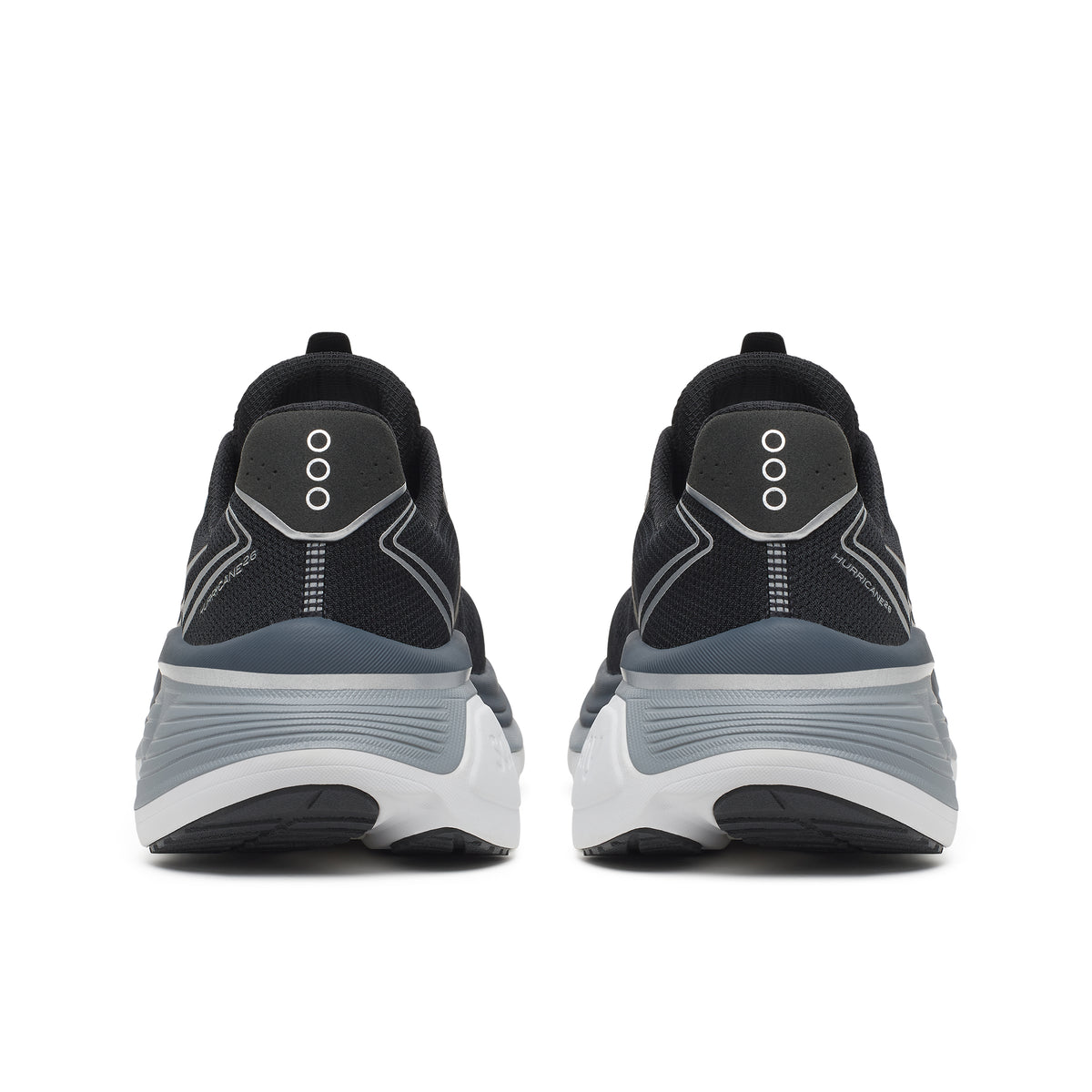 Mens Saucony Hurricane 26 Black/Silver Trainers — view 4
