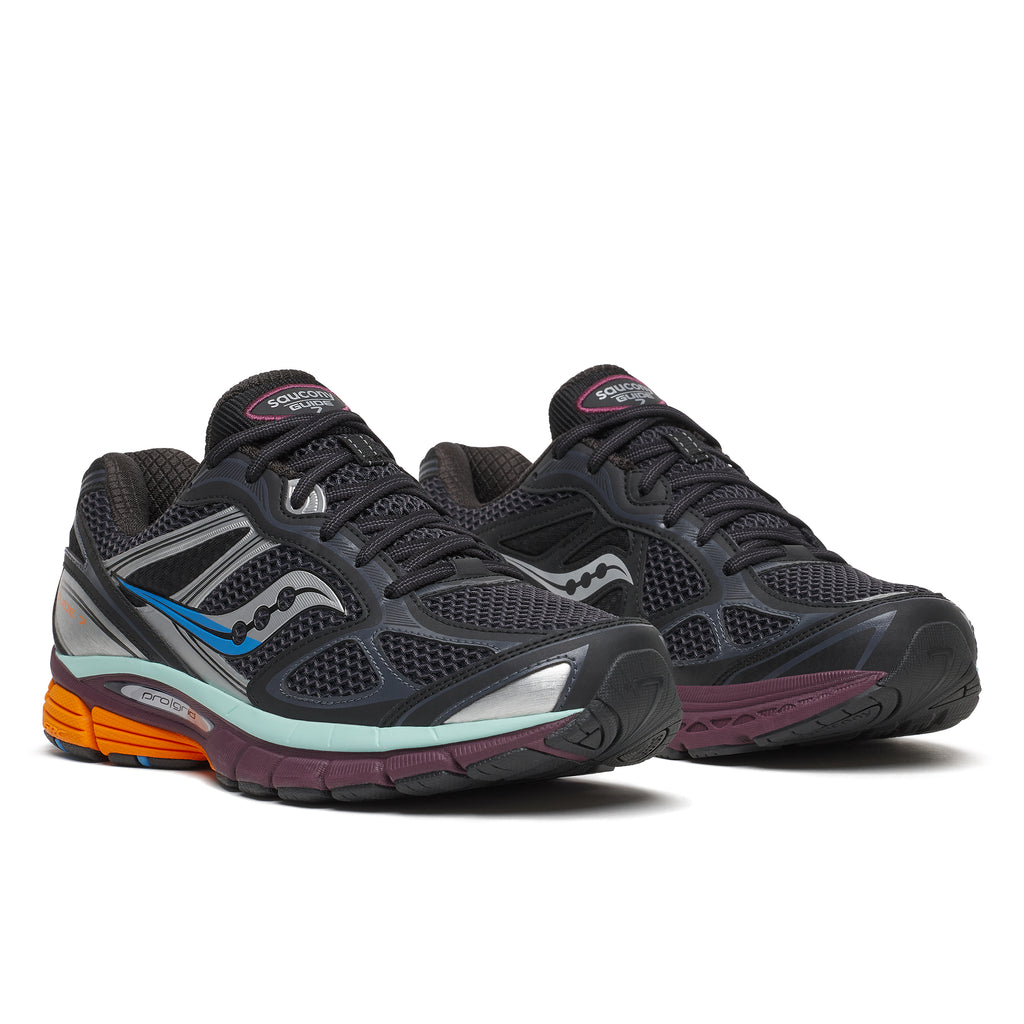 Mens Saucony Progrid Guide 7 Black/Multi Trainers — view 2