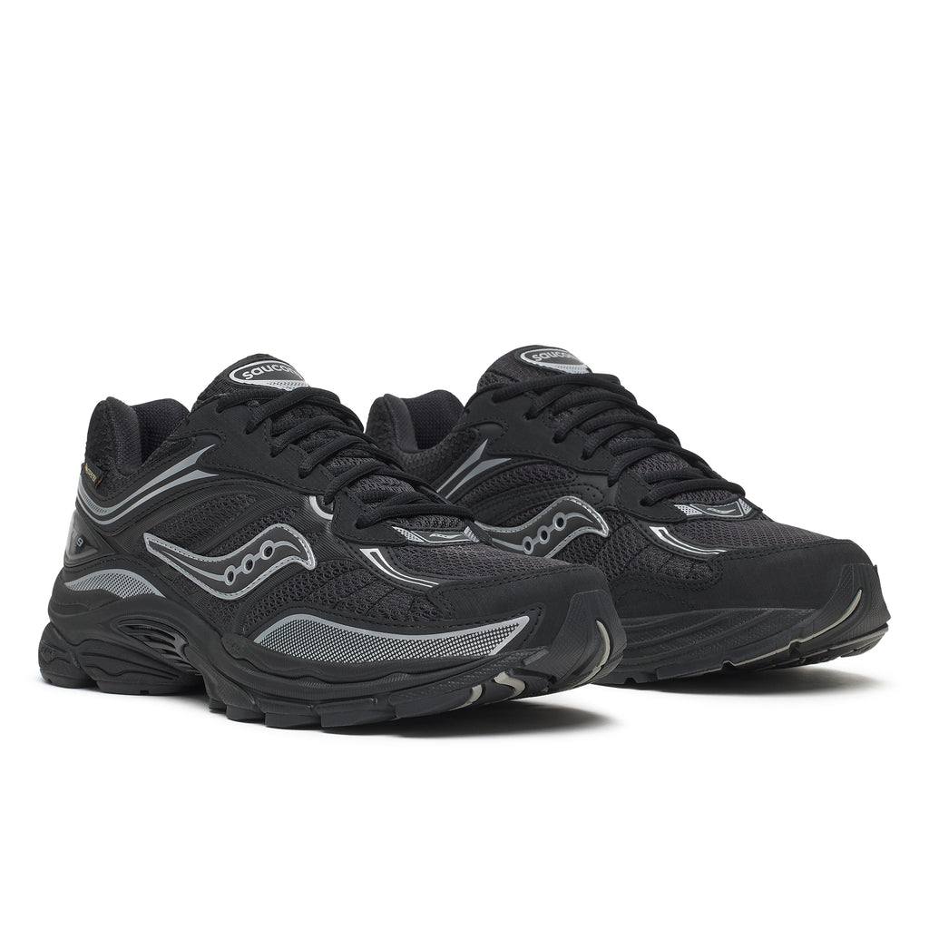 Mens Saucony Progrid Omni 9 GTX Black/Silver Trainers — view 2