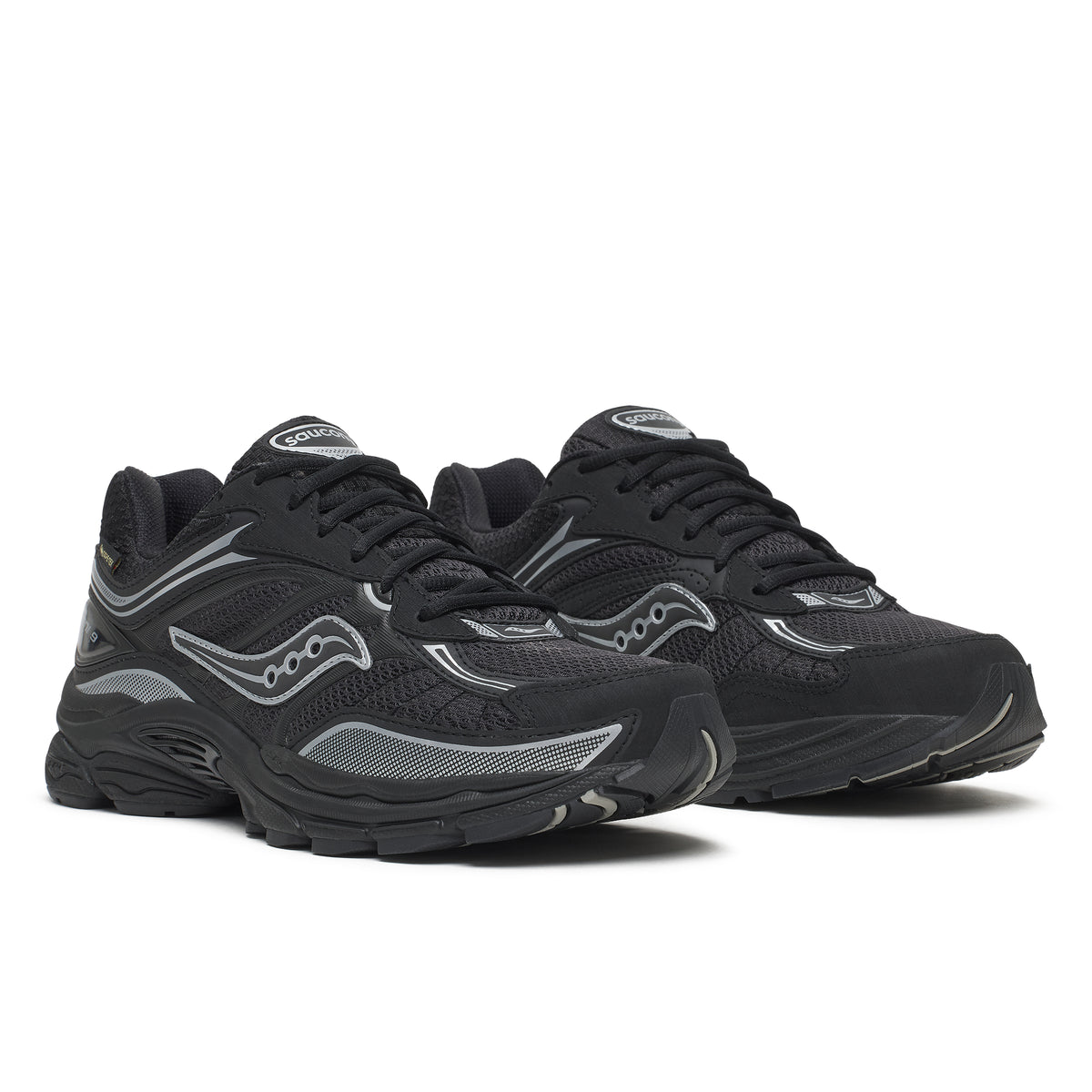 Mens Saucony Progrid Omni 9 GTX Black/Silver Trainers — view 2